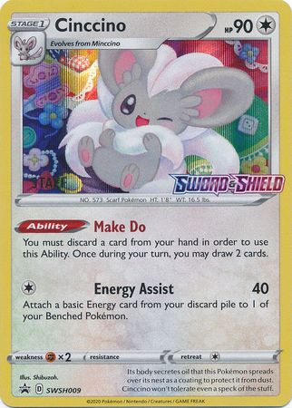 Cinccino (SWSH009) (Staff Prerelease Promo) [Sword & Shield: Black Star Promos] | Pegasus Games WI