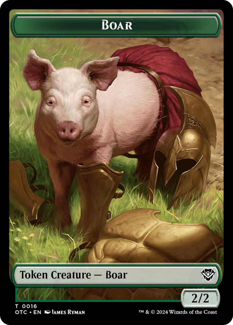 Boar // Drake Double-Sided Token [Outlaws of Thunder Junction Commander Tokens] | Pegasus Games WI