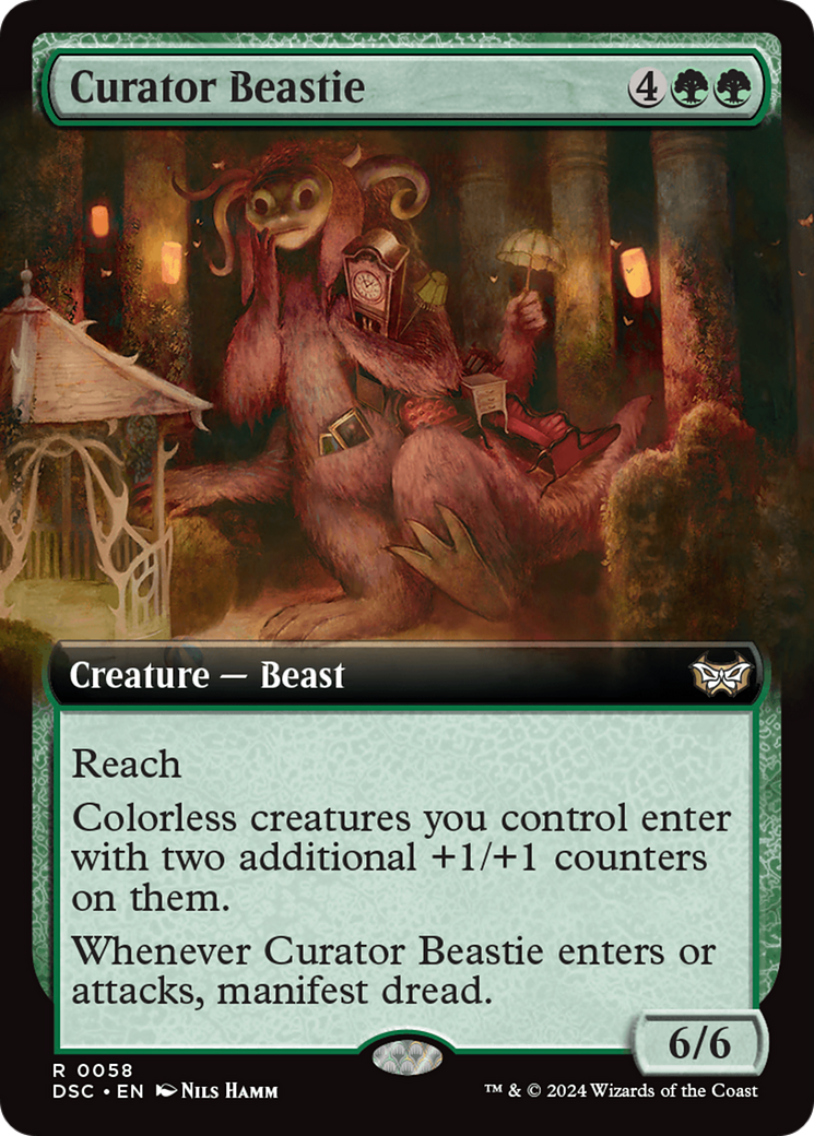 Curator Beastie (Extended Art) [Duskmourn: House of Horror Commander] | Pegasus Games WI