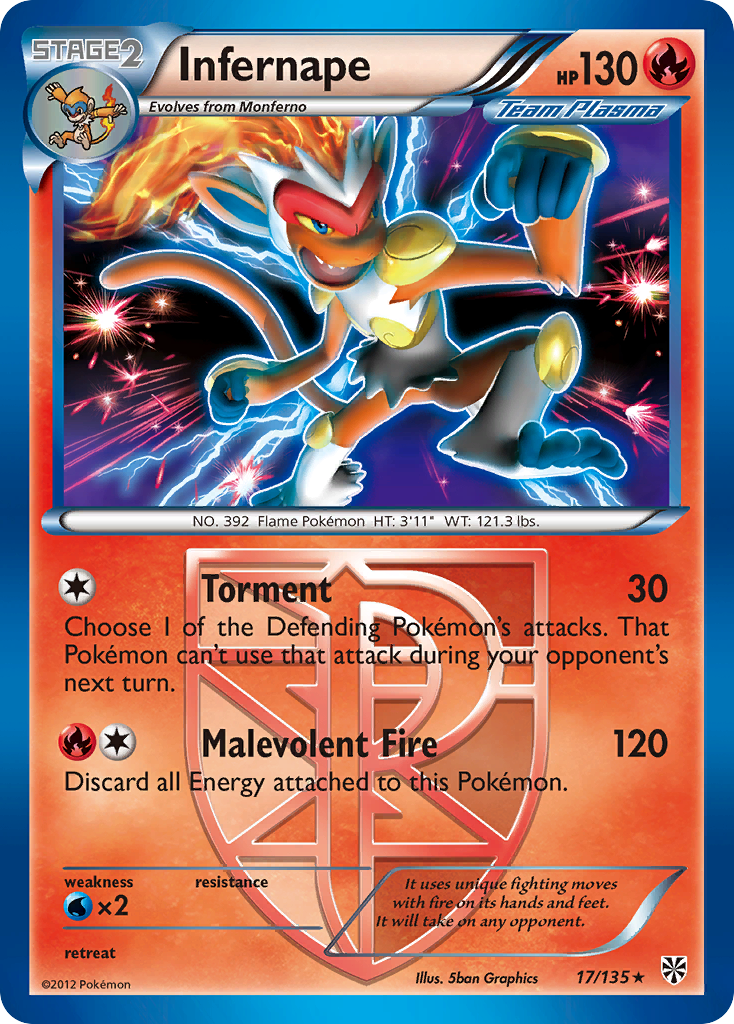 Infernape (17/135) [Black & White: Plasma Storm] | Pegasus Games WI