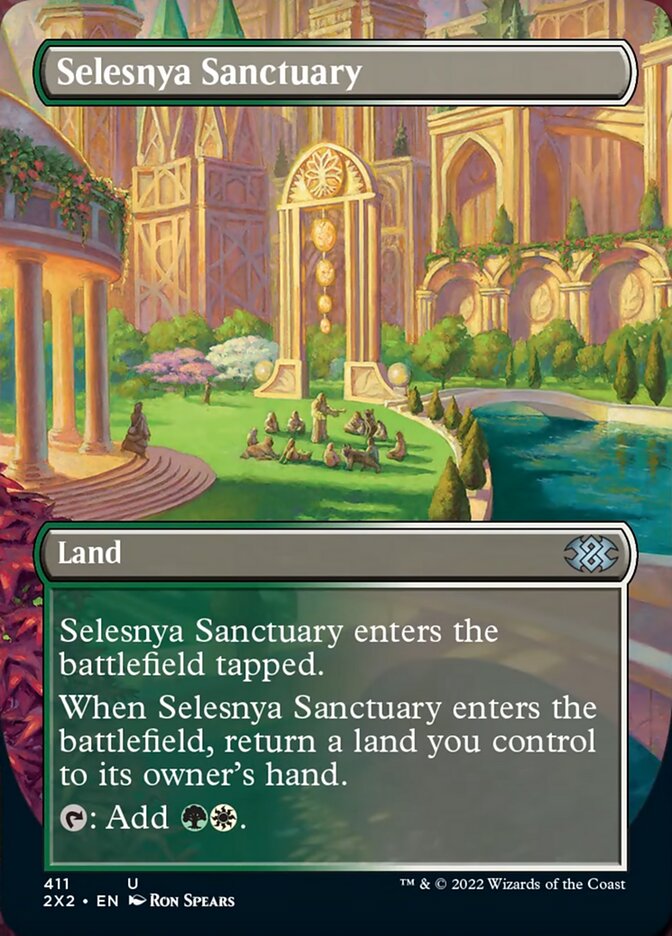 Selesnya Sanctuary (Borderless Alternate Art) [Double Masters 2022] | Pegasus Games WI