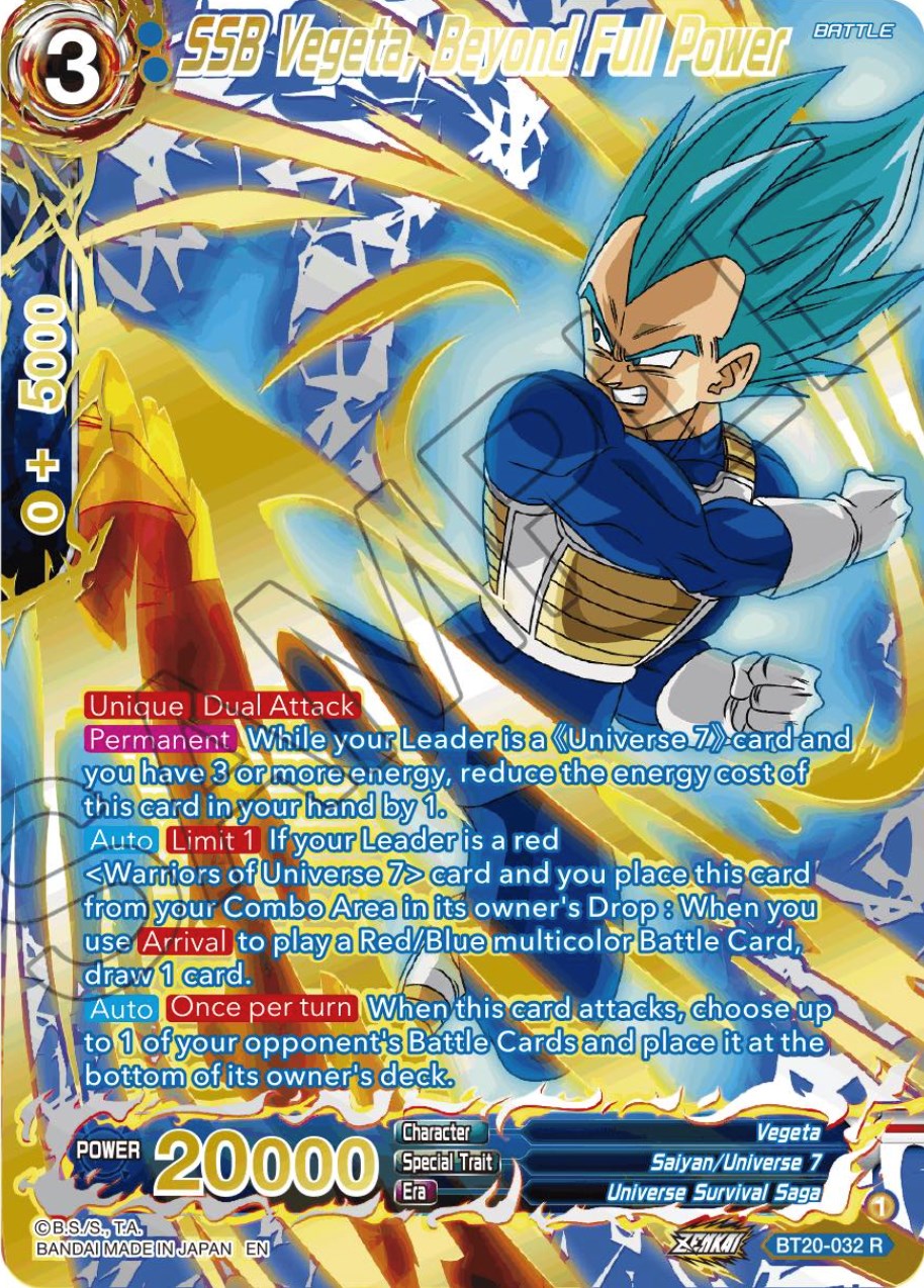 SSB Vegeta, Beyond Full Power (Gold-Stamped) (BT20-032) [Power Absorbed] | Pegasus Games WI