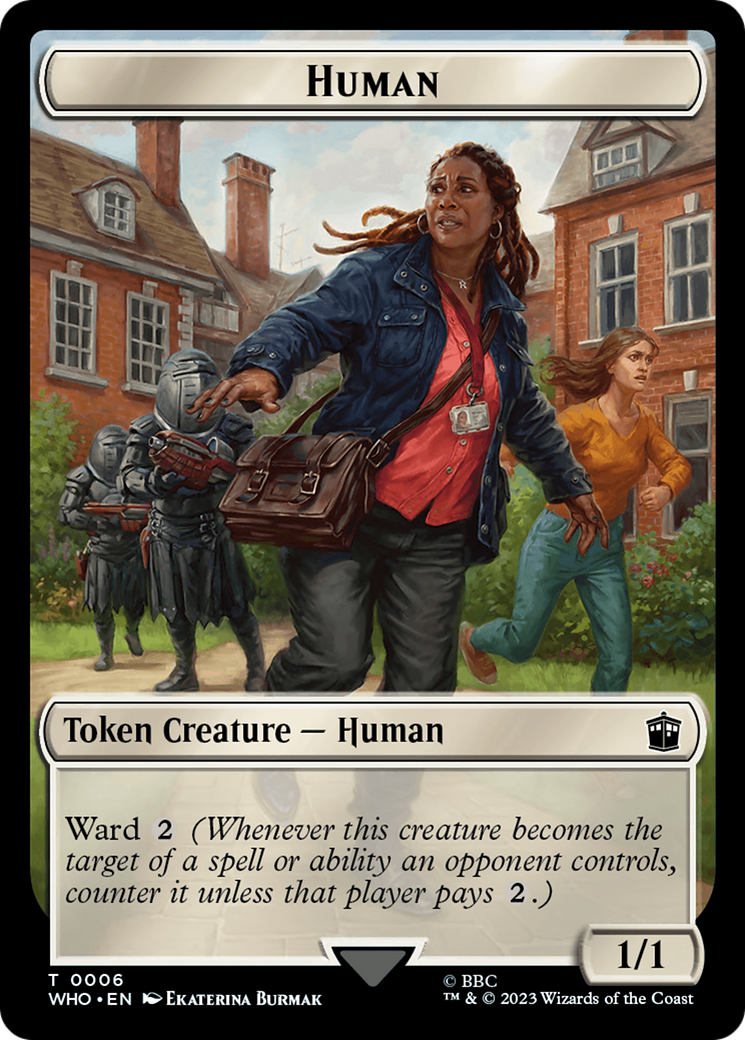 Human (0006) // Alien Salamander Double-Sided Token [Doctor Who Tokens] | Pegasus Games WI