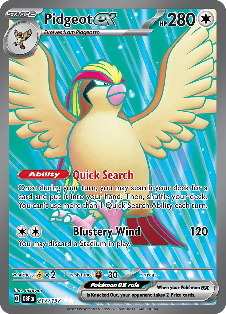 Pidgeot ex (217/197) [Scarlet & Violet: Obsidian Flames] | Pegasus Games WI