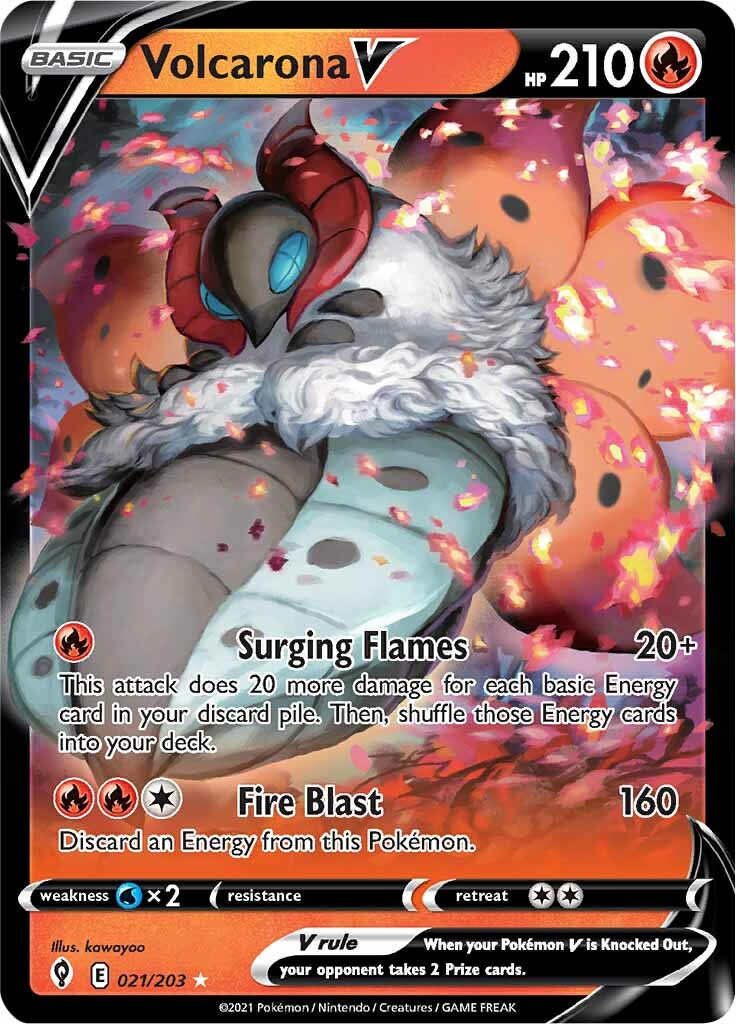 Volcarona V (021/203) [Sword & Shield: Evolving Skies] | Pegasus Games WI