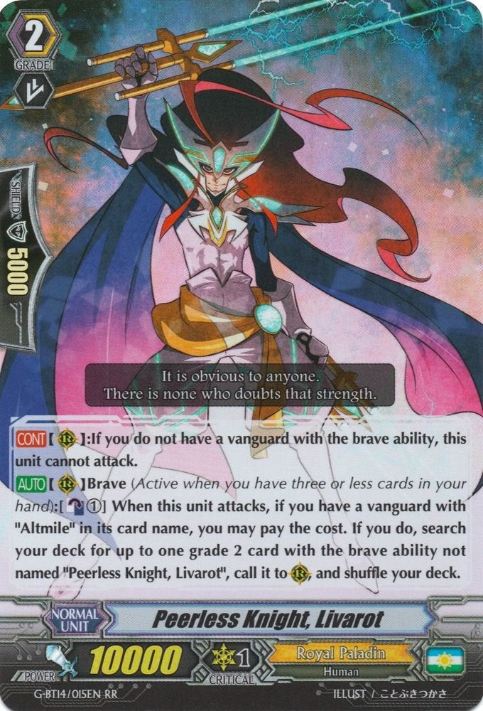 Peerless Knight, Livarot (G-BT14/015EN) [Divine Dragon Apocrypha] | Pegasus Games WI