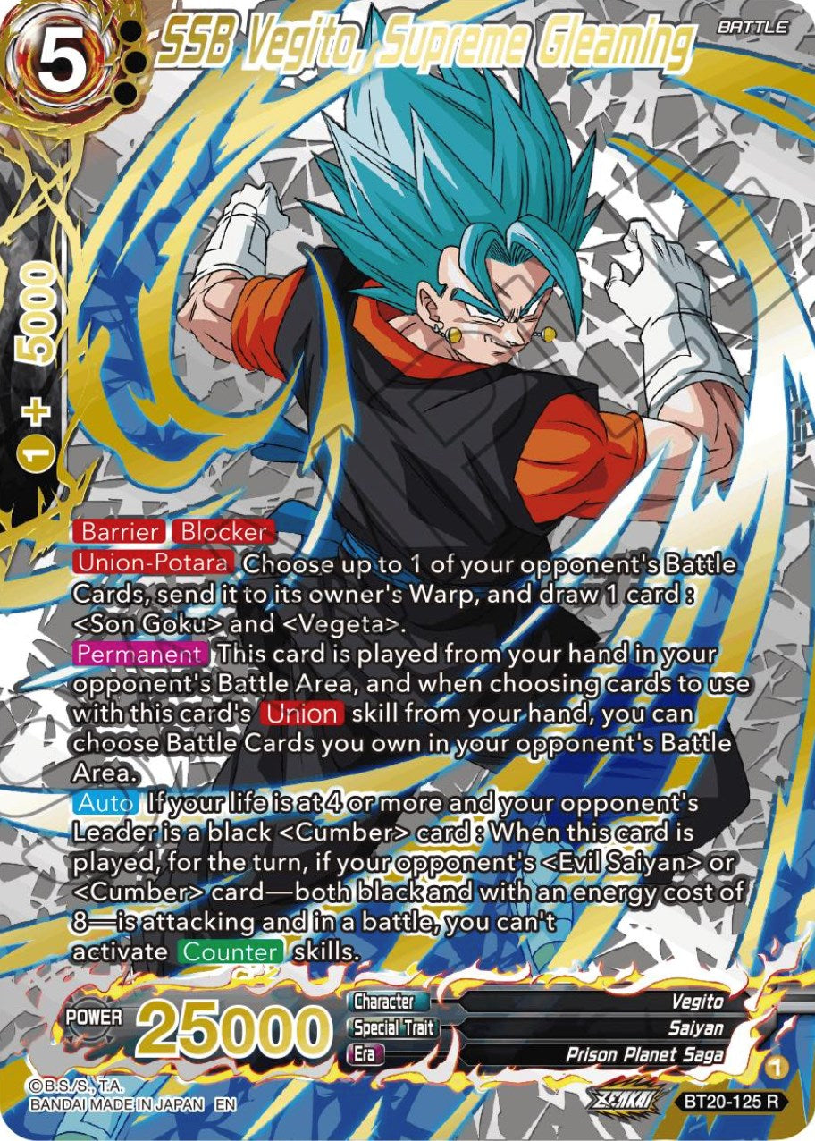 SSB Vegito, Supreme Gleaming (Gold-Stamped) (BT20-125) [Power Absorbed] | Pegasus Games WI