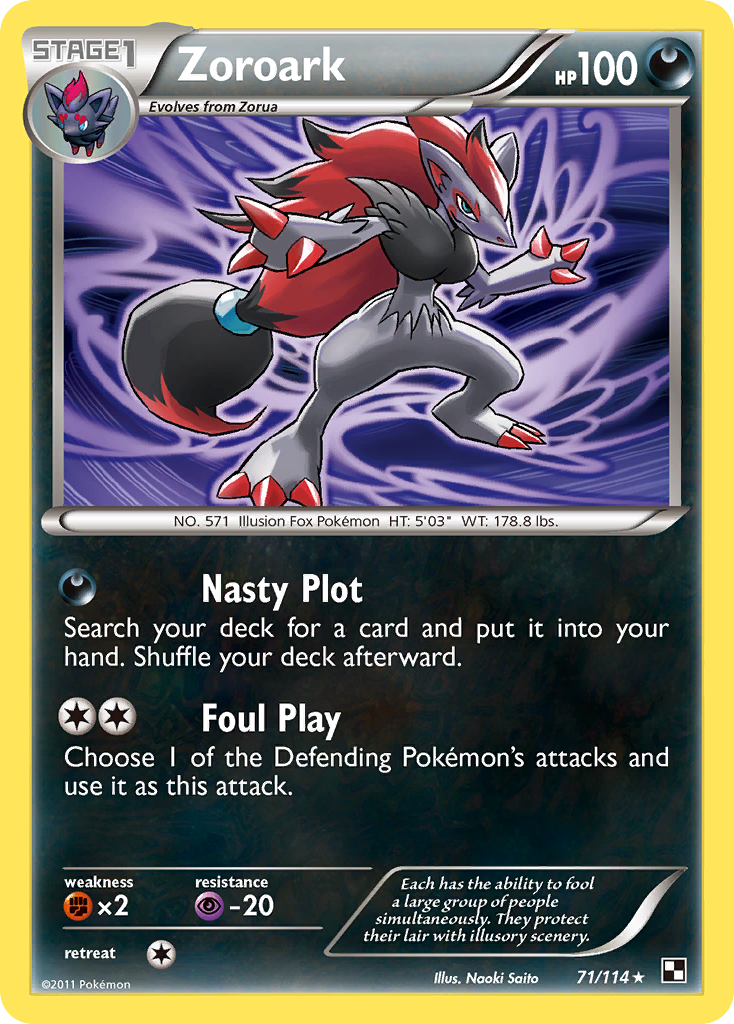 Zoroark (71/114) (Theme Deck Exclusive) [Black & White: Base Set] | Pegasus Games WI