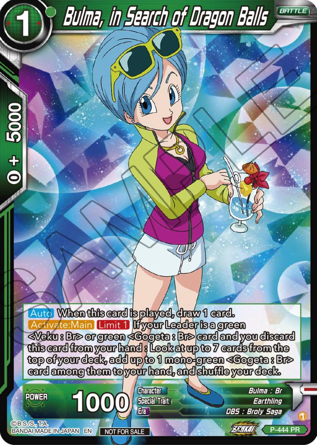 Bulma, In Search of Dragon Balls (Zenkai Series Tournament Pack Vol.2) (P-444) [Tournament Promotion Cards] | Pegasus Games WI