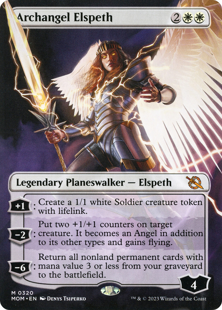 Archangel Elspeth (Borderless Alternate Art) [March of the Machine] | Pegasus Games WI