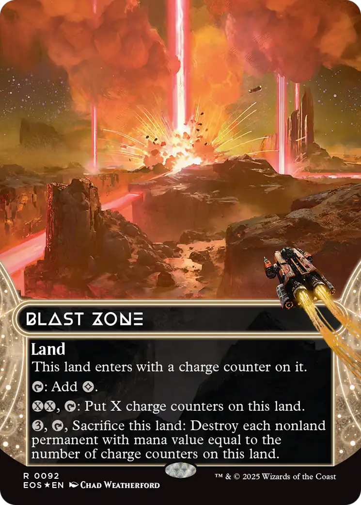 Blast Zone (0092) (Borderless) (Fracture Foil) [Edge of Eternities: Stellar Sights] | Pegasus Games WI