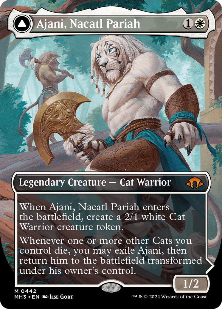 Ajani, Nacatl Pariah // Ajani, Nacatl Avenger (Borderless) [Modern Horizons 3] | Pegasus Games WI