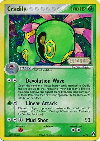 Cradily (3/92) (Stamped) [EX: Legend Maker] | Pegasus Games WI