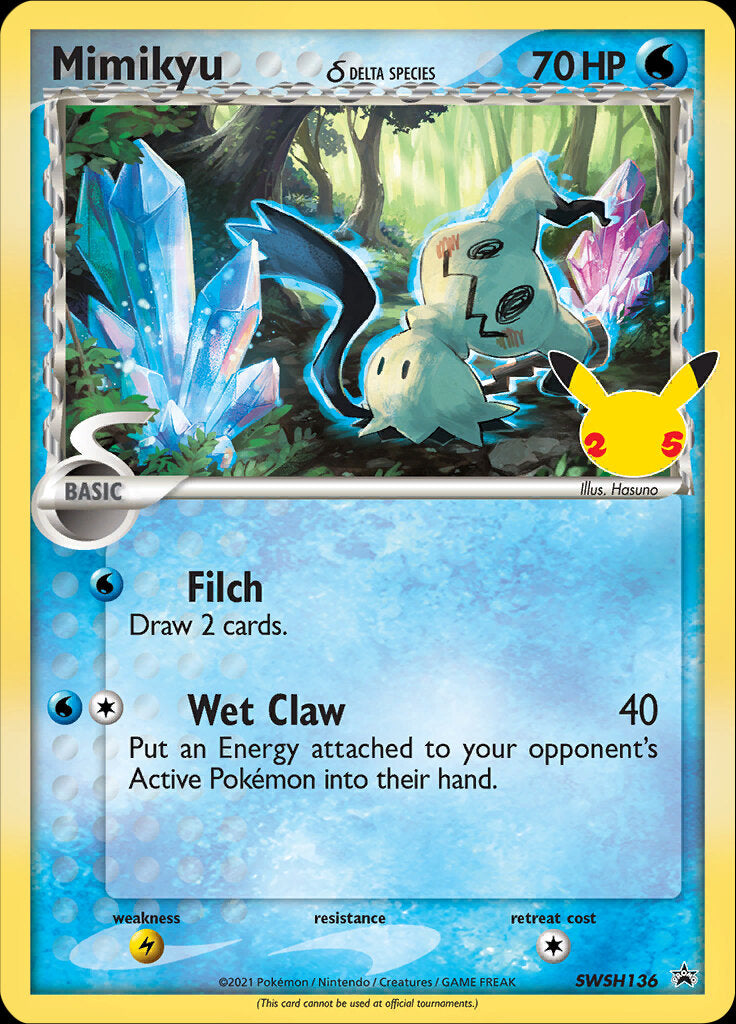 Mimikyu (SWSH136) (Delta Species) (Celebrations) [Sword & Shield: Black Star Promos] | Pegasus Games WI