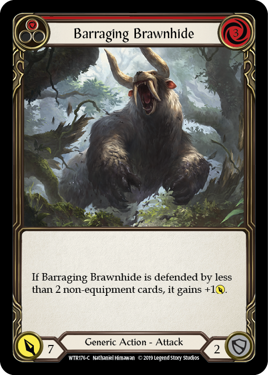 Barraging Brawnhide (Red) [WTR176-C] (Welcome to Rathe)  Alpha Print Normal | Pegasus Games WI