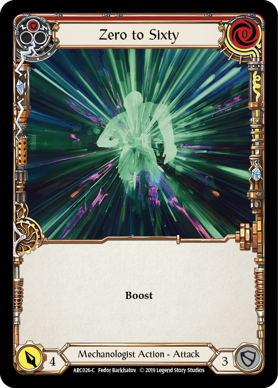 Zero to Sixty (Red) [ARC026-C] (Arcane Rising)  1st Edition Rainbow Foil | Pegasus Games WI