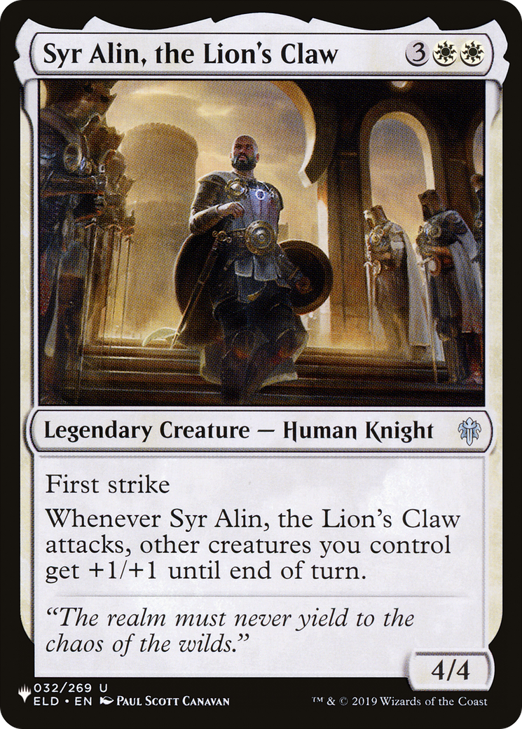 Syr Alin, the Lion's Claw [The List Reprints] | Pegasus Games WI