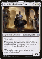 Syr Alin, the Lion's Claw [The List Reprints] | Pegasus Games WI