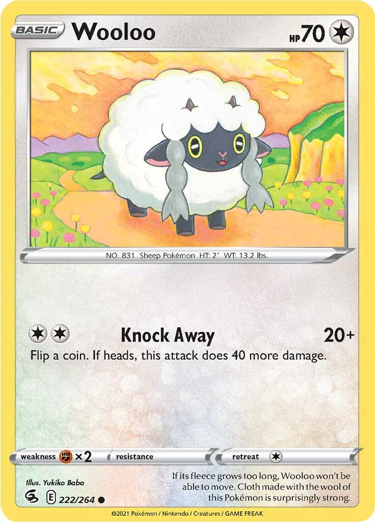 Wooloo (222/264) [Sword & Shield: Fusion Strike] | Pegasus Games WI