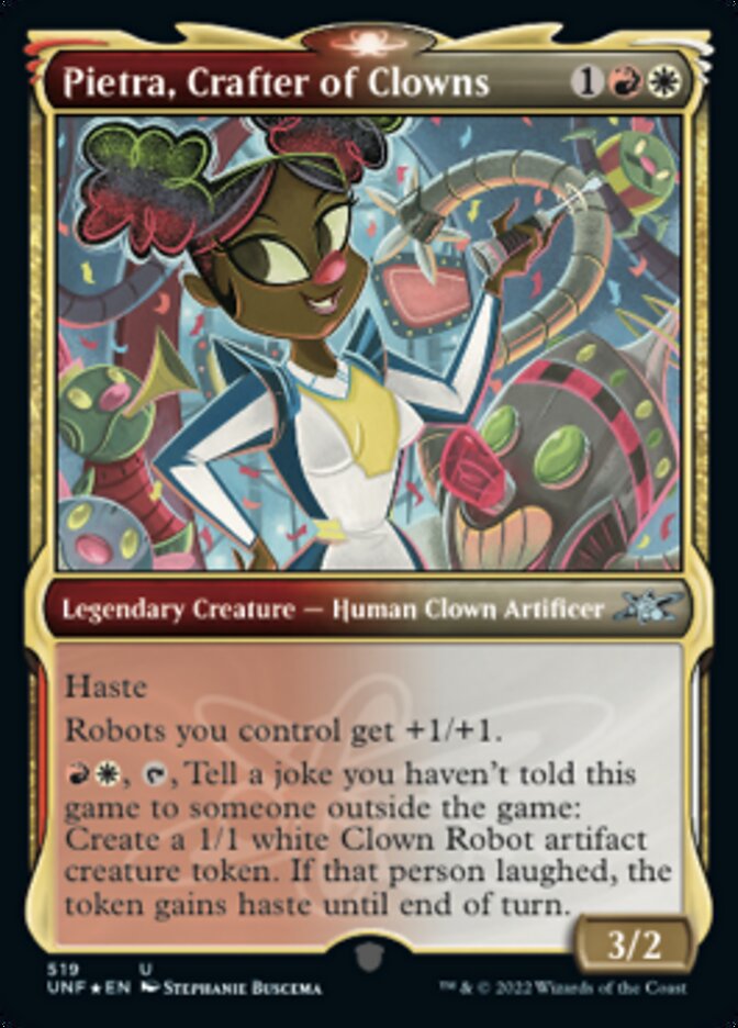 Pietra, Crafter of Clowns (Showcase) (Galaxy Foil) [Unfinity] | Pegasus Games WI