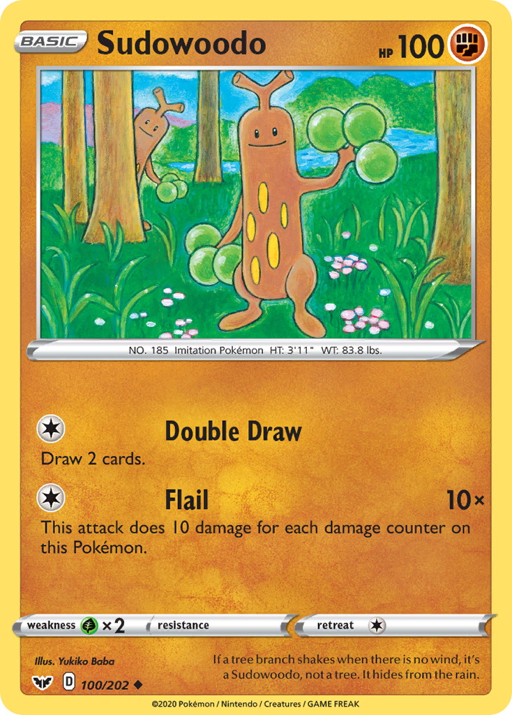 Sudowoodo (100/202) [Sword & Shield: Base Set] | Pegasus Games WI