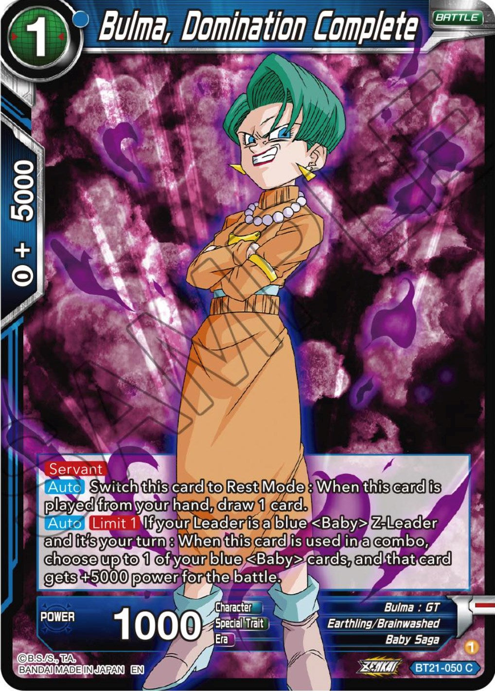 Bulma, Domination Complete (BT21-050) [Wild Resurgence] | Pegasus Games WI