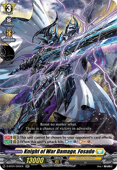Knight of War Damage, Fosado (D-BT01/020EN) [Genesis of the Five Greats] | Pegasus Games WI