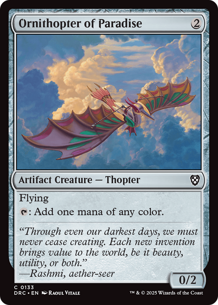 Ornithopter of Paradise [Aetherdrift Commander] | Pegasus Games WI