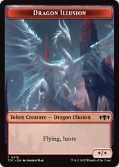 Dragon Illusion // Monk Double-Sided Token [Tarkir: Dragonstorm Commander Tokens] | Pegasus Games WI