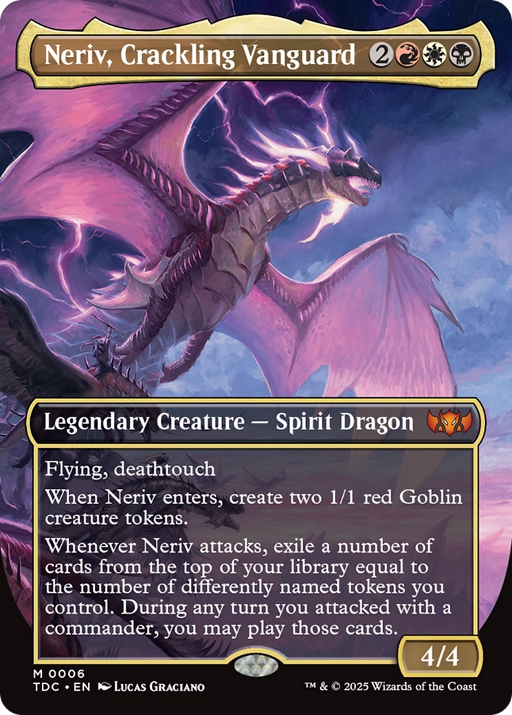 Neriv, Crackling Vanguard (Borderless) [Tarkir: Dragonstorm Commander] | Pegasus Games WI