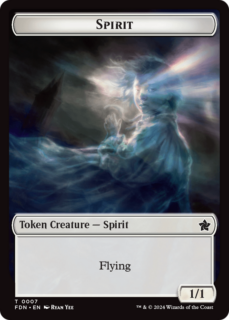 Spirit // Cat (0001) Doubled-Sided Token [Foundations Tokens] | Pegasus Games WI