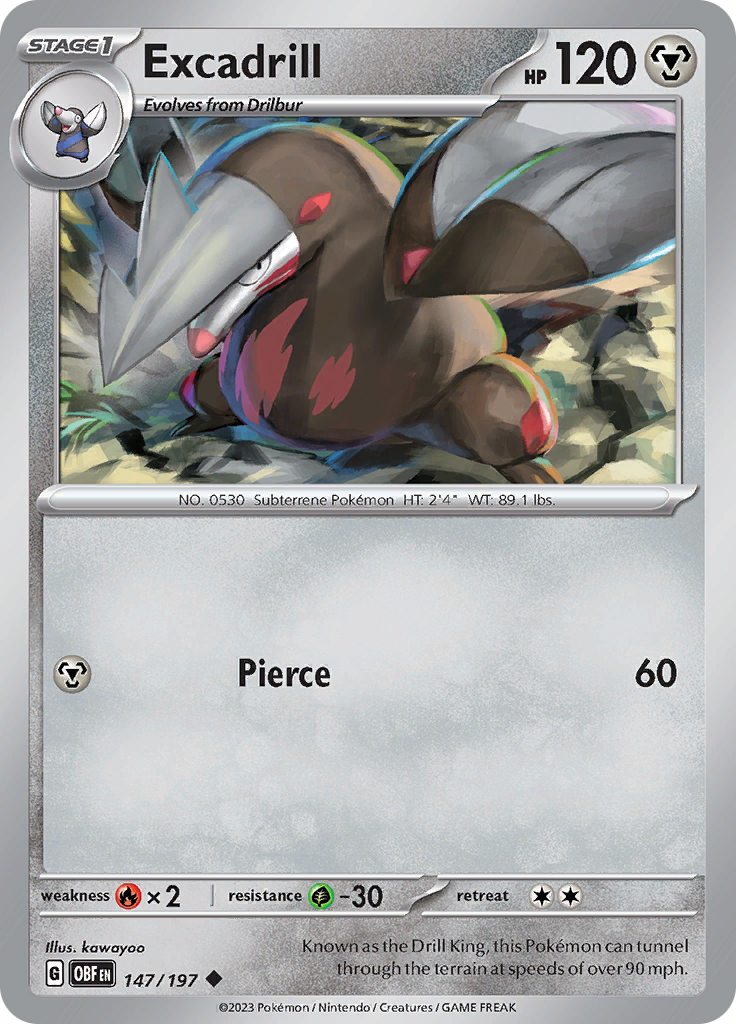 Excadrill (147/197) [Scarlet & Violet: Obsidian Flames] | Pegasus Games WI