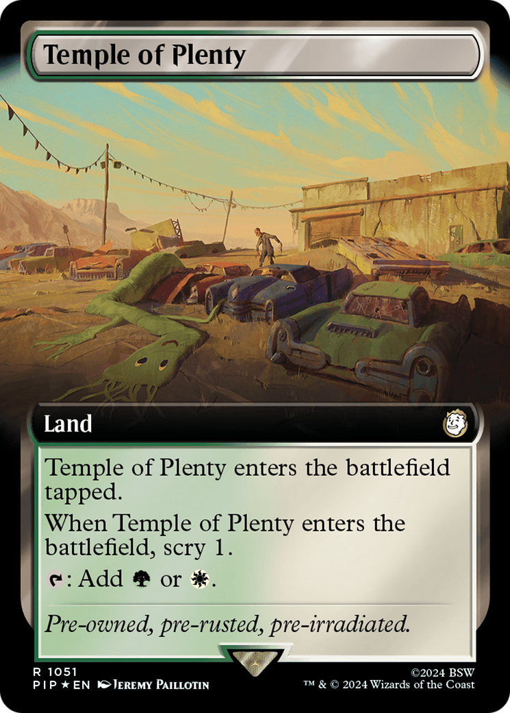 Temple of Plenty (Extended Art) (Surge Foil) [Fallout] | Pegasus Games WI