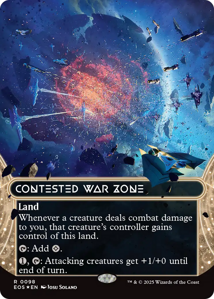 Contested War Zone (0098) (Borderless) (Galaxy Foil) [Edge of Eternities: Stellar Sights] | Pegasus Games WI