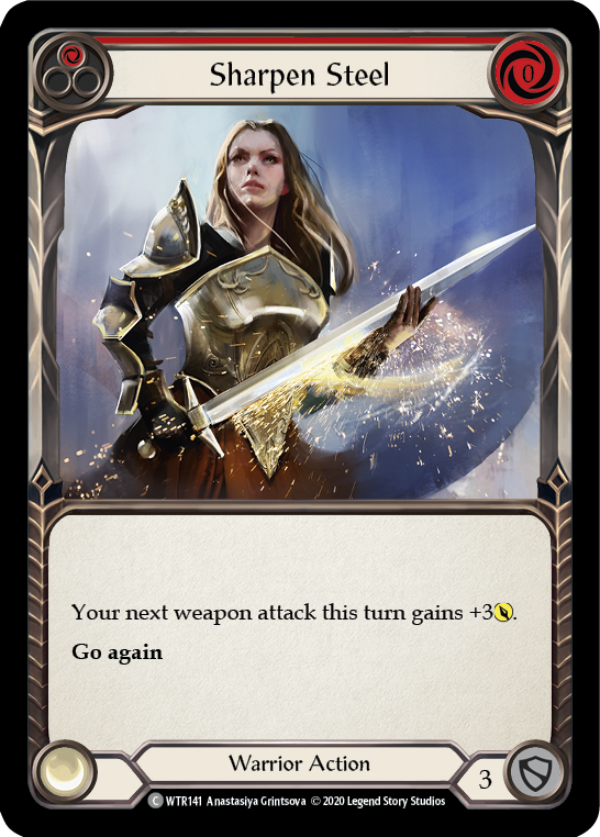 Sharpen Steel (Red) [U-WTR141] (Welcome to Rathe Unlimited)  Unlimited Rainbow Foil | Pegasus Games WI