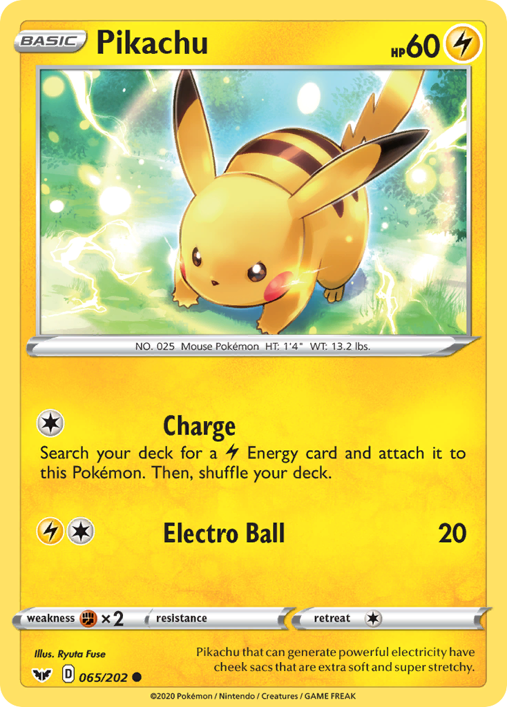 Pikachu (065/202) [Sword & Shield: Base Set] | Pegasus Games WI