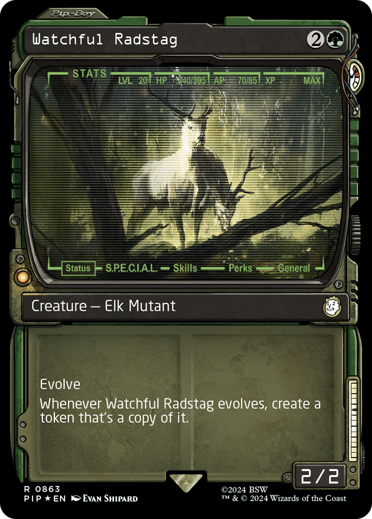 Watchful Radstag (Showcase) (Surge Foil) [Fallout] | Pegasus Games WI