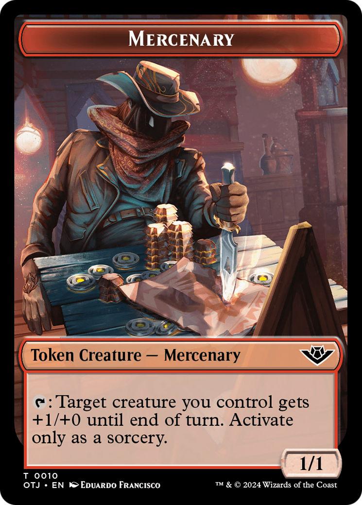Mercenary // Construct Double-Sided Token [Outlaws of Thunder Junction Tokens] | Pegasus Games WI