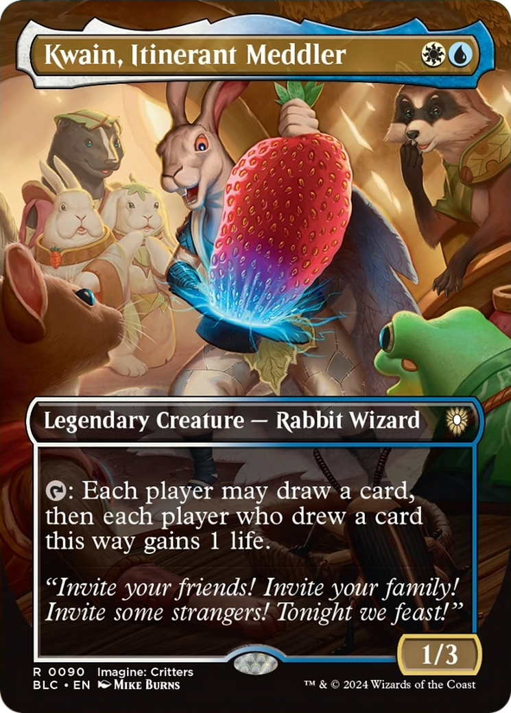Kwain, Itinerant Meddler (Borderless) [Bloomburrow Commander] | Pegasus Games WI