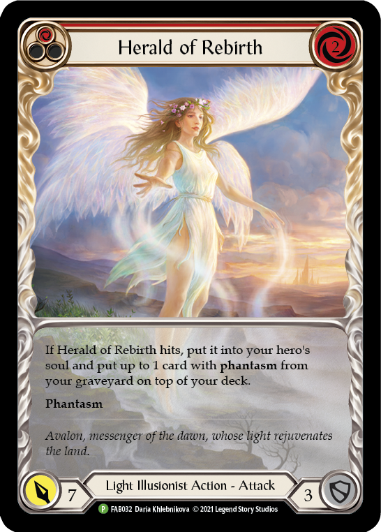 Herald of Rebirth (Red) [FAB032] (Promo)  Rainbow Foil | Pegasus Games WI