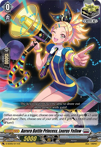 Aurora Battle Princess, Lourus Yellow (D-SD05/011EN) [Tomari Seto: Aurora Valkyrie] | Pegasus Games WI