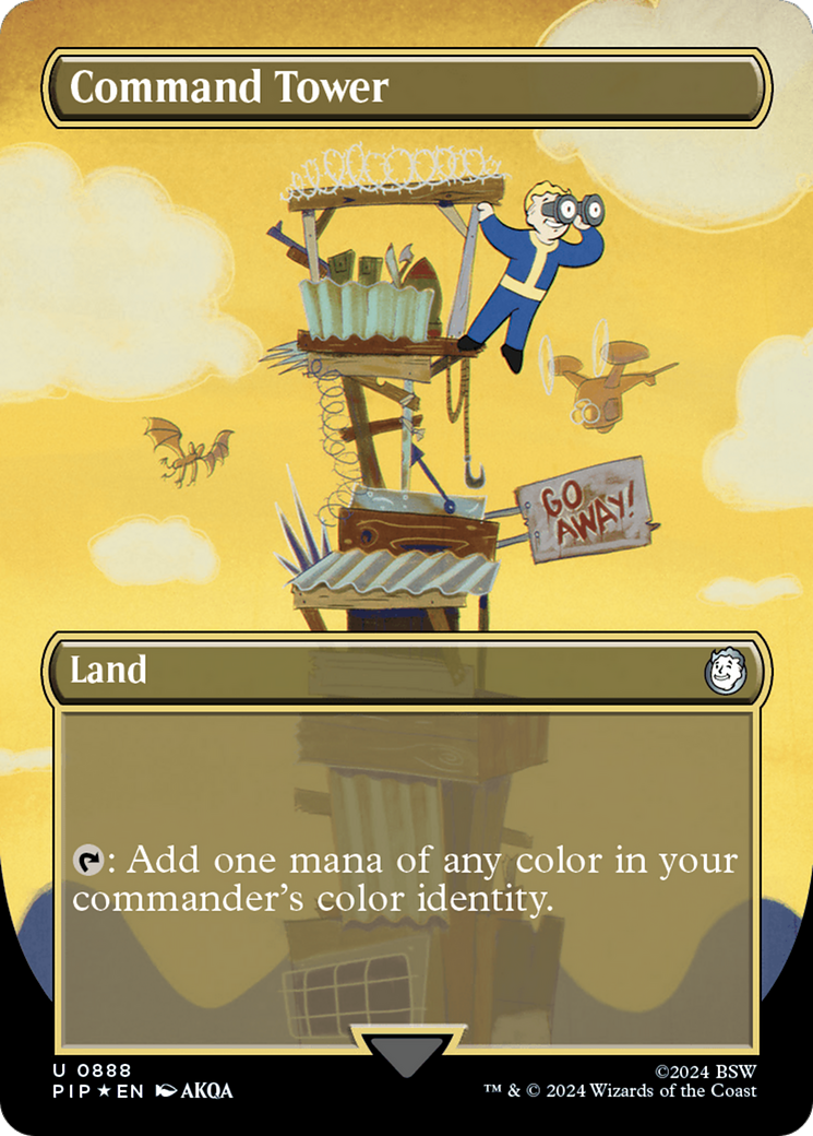 Command Tower (Borderless) (Surge Foil) [Fallout] | Pegasus Games WI