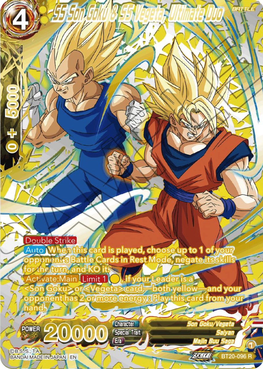 SS Son Goku & SS Vegeta, Ultimate Duo (Gold-Stamped) (BT20-096) [Power Absorbed] | Pegasus Games WI