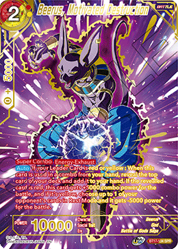 Beerus, Motivated Destruction (SPR) (BT17-134) [Ultimate Squad] | Pegasus Games WI