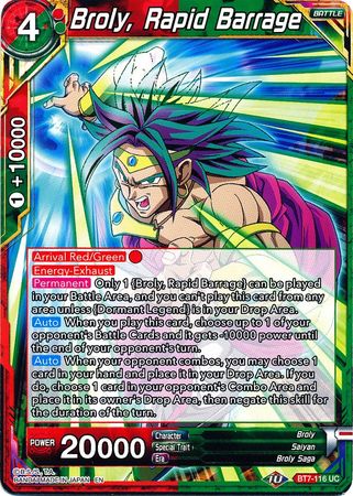Broly, Rapid Barrage (BT7-116) [Assault of the Saiyans] | Pegasus Games WI