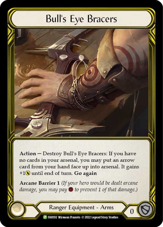 Bull's Eye Bracers (Golden) [FAB102] (Promo)  Cold Foil | Pegasus Games WI