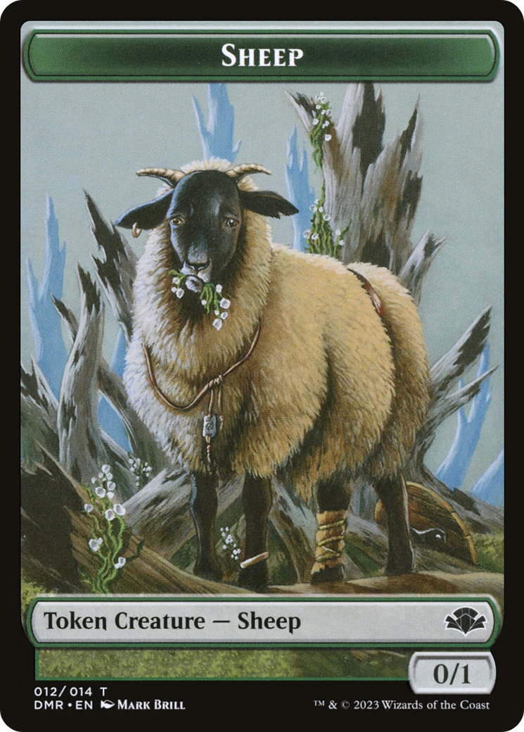 Sheep Token [Dominaria Remastered Tokens] | Pegasus Games WI