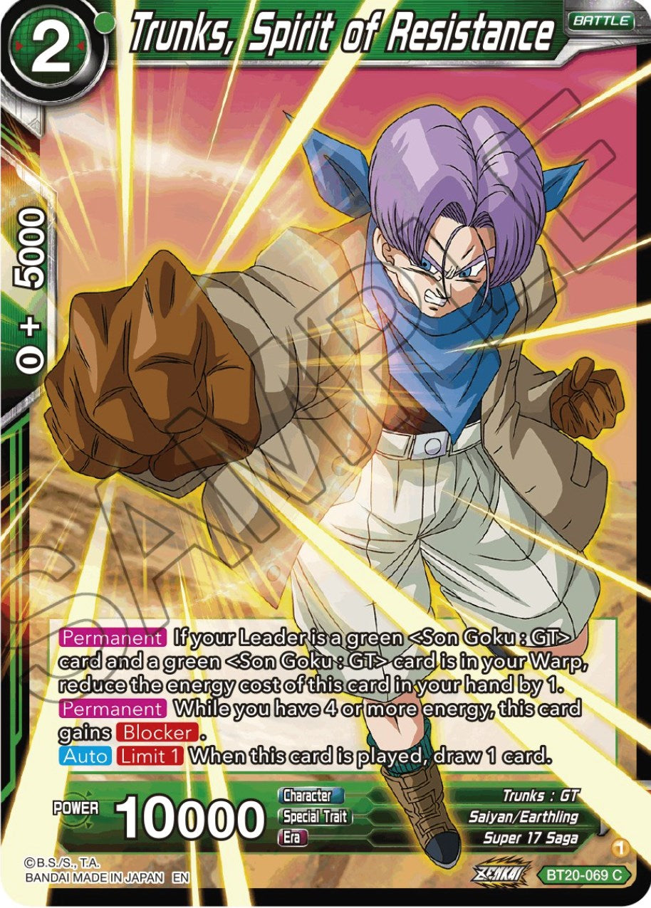 Trunks, Spirit of Resistance (BT20-069) [Power Absorbed] | Pegasus Games WI