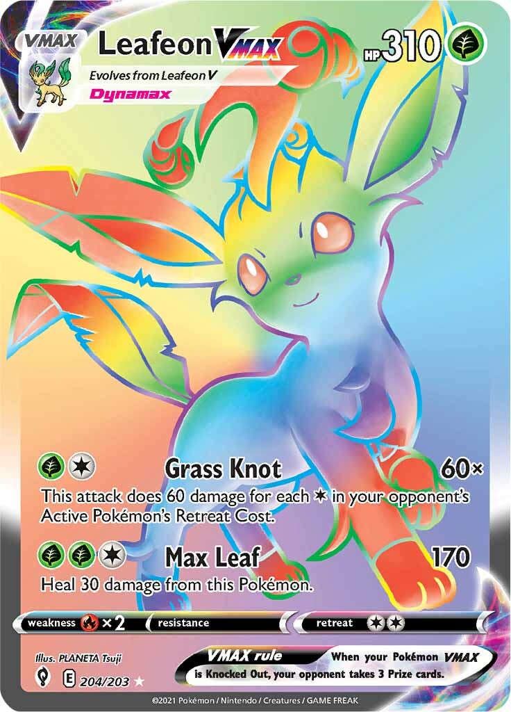 Leafeon VMAX (204/203) [Sword & Shield: Evolving Skies] | Pegasus Games WI