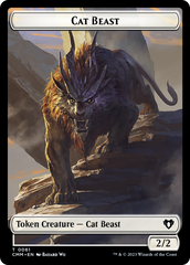 Cleric // Cat Beast Double-Sided Token [Commander Masters Tokens] | Pegasus Games WI